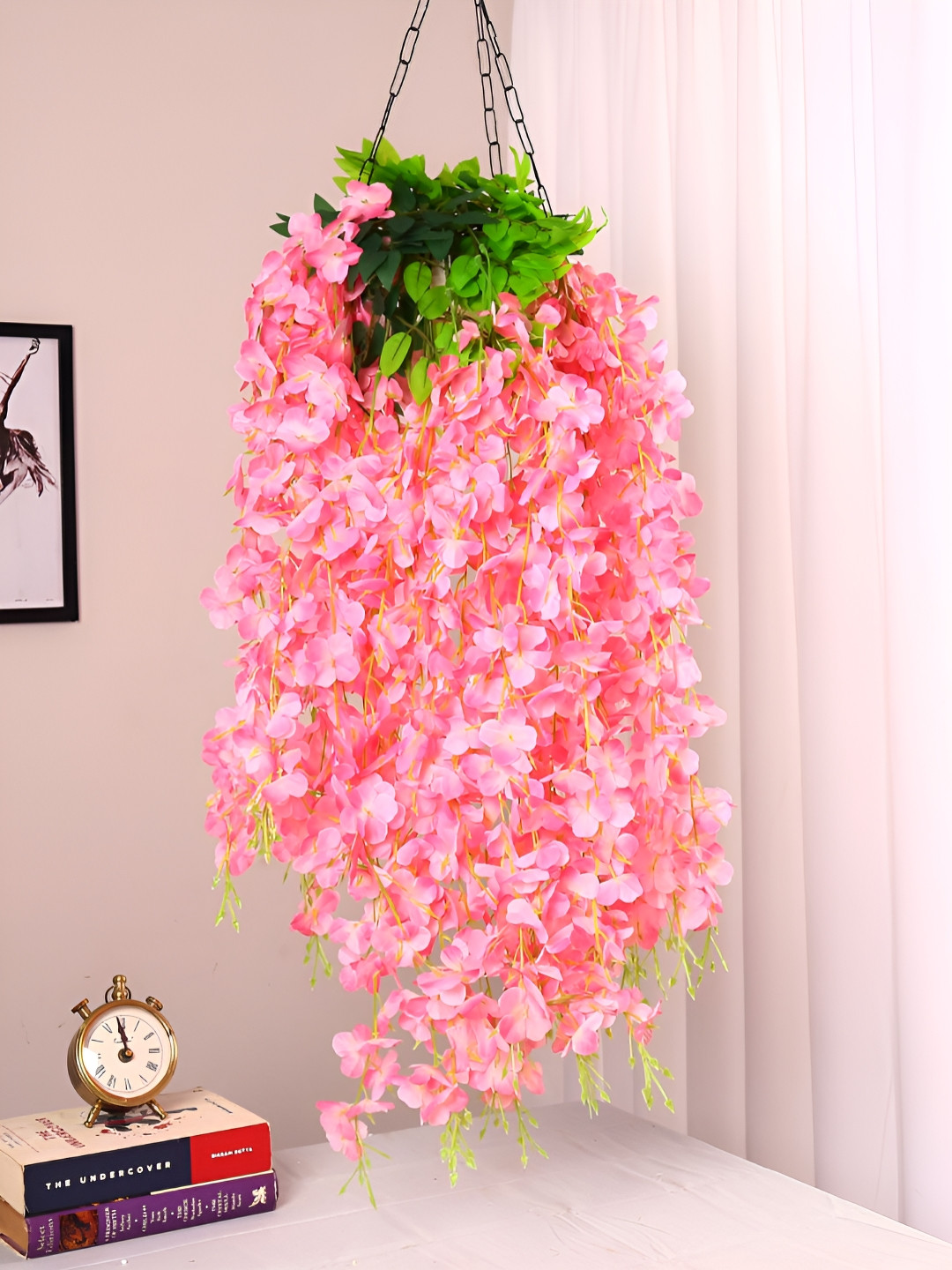 ARICK DECOR Pink 10 Pieces Hanging Artificial Flower