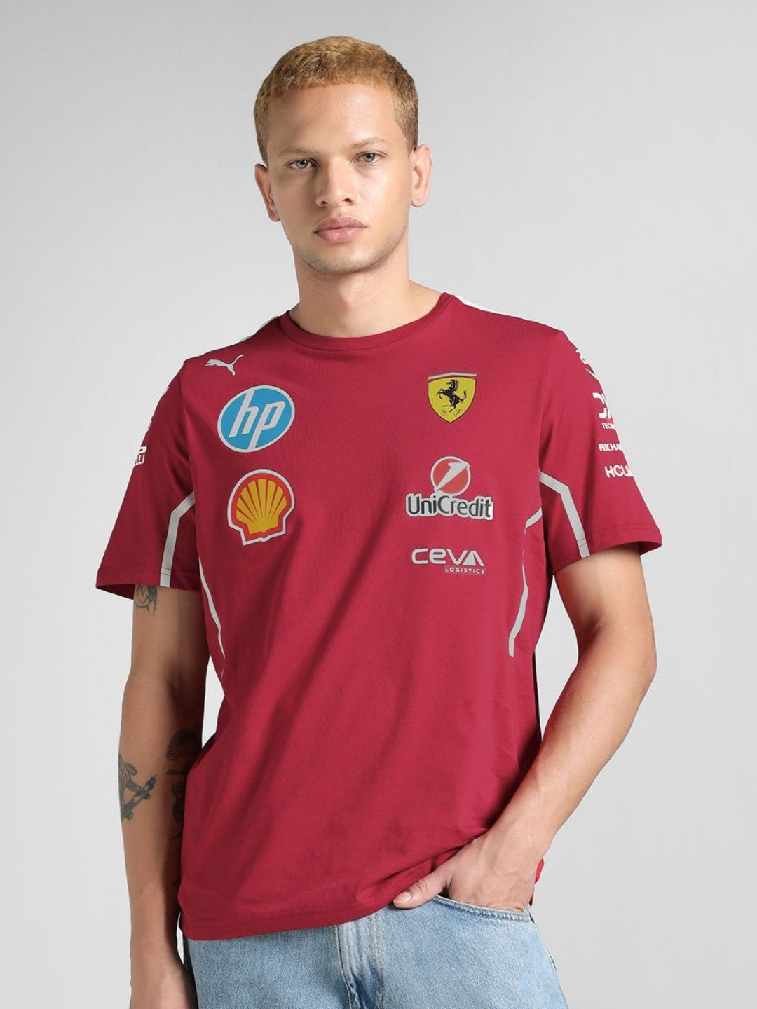 PUMA Motorsport Scuderia Ferrari 2025 Team Men Printed Cotton T-shirt