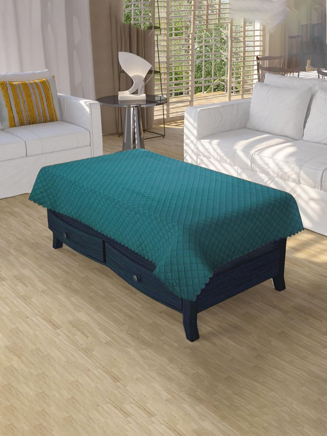 Sun Rise Teal 4-Seater Table Cover