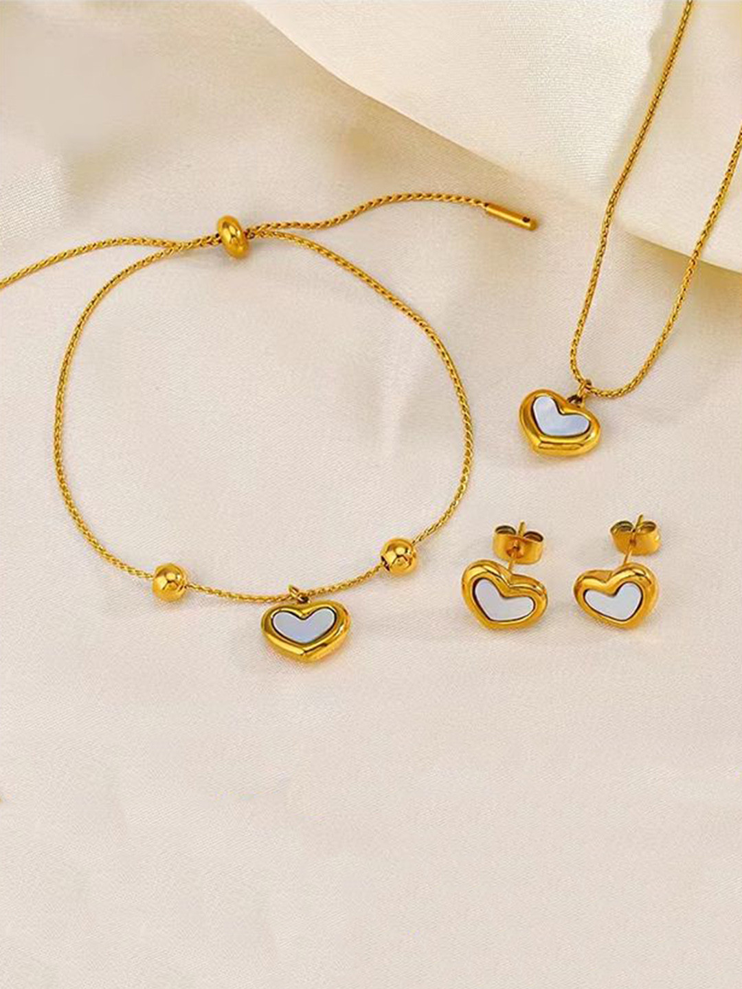 BLACKBOX Gold-Plated Shell Love Heart Jewellery Set