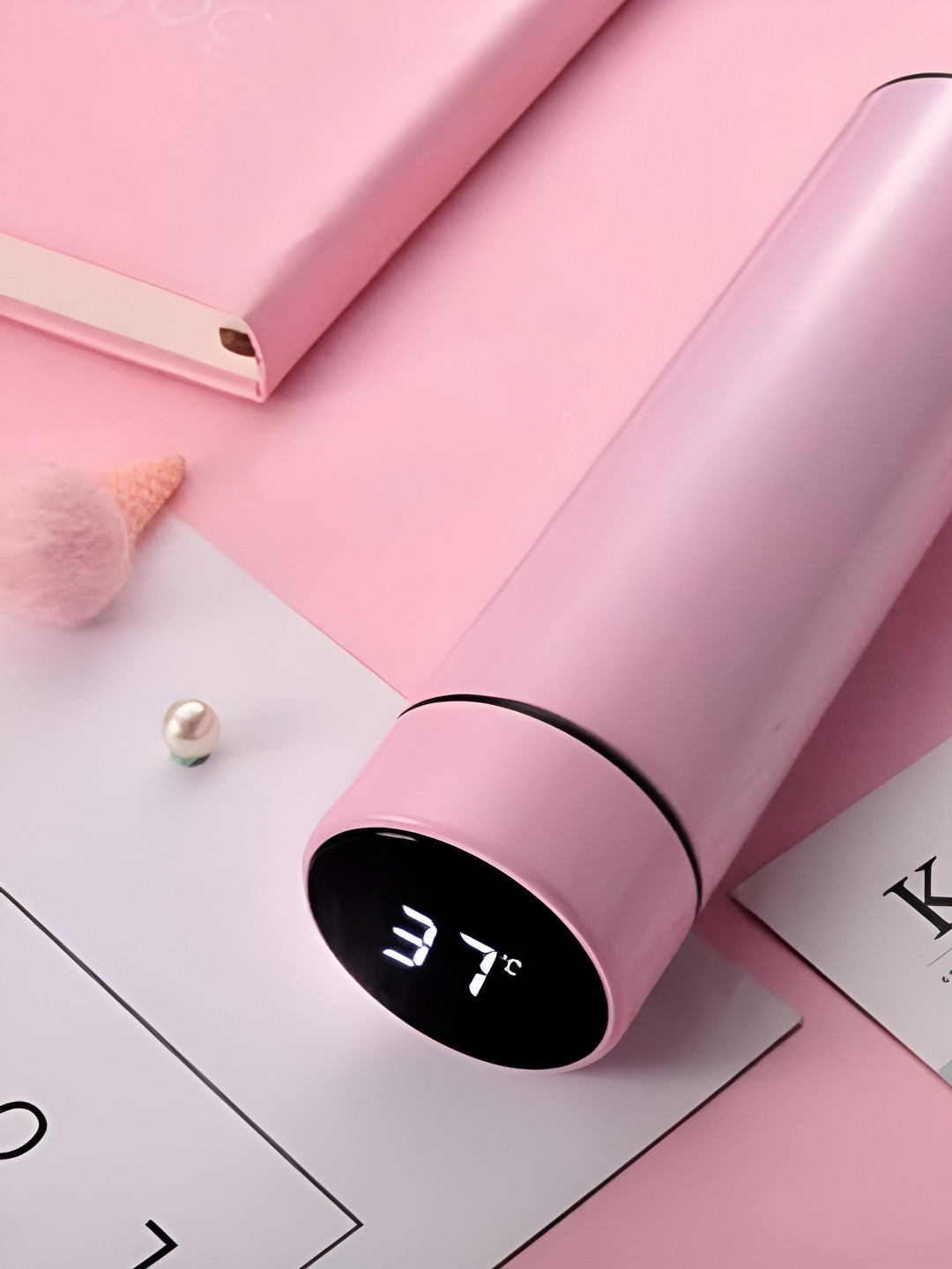 ZEELPETAL Pink Stainless Steel Airtight Water Bottle - 500ml