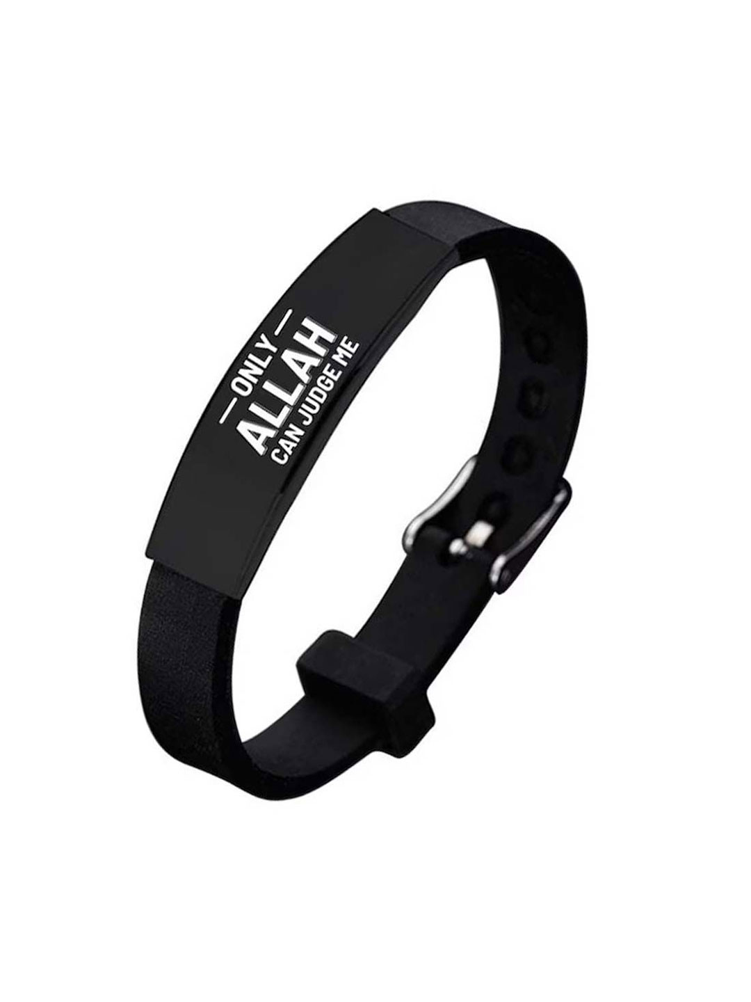 M Men Style Men Stainless Steel Religious Silicone Wraparound Bracelet