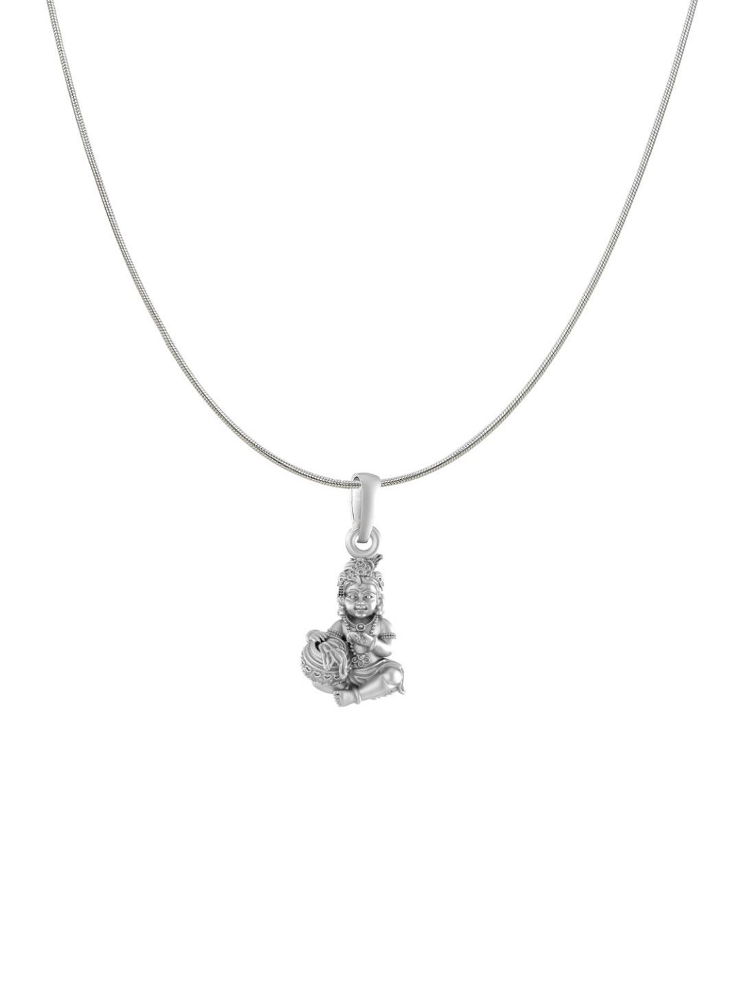 Metronaut 92.5 Sterling Silver Laddu Gopal Pendant With Rope Chain