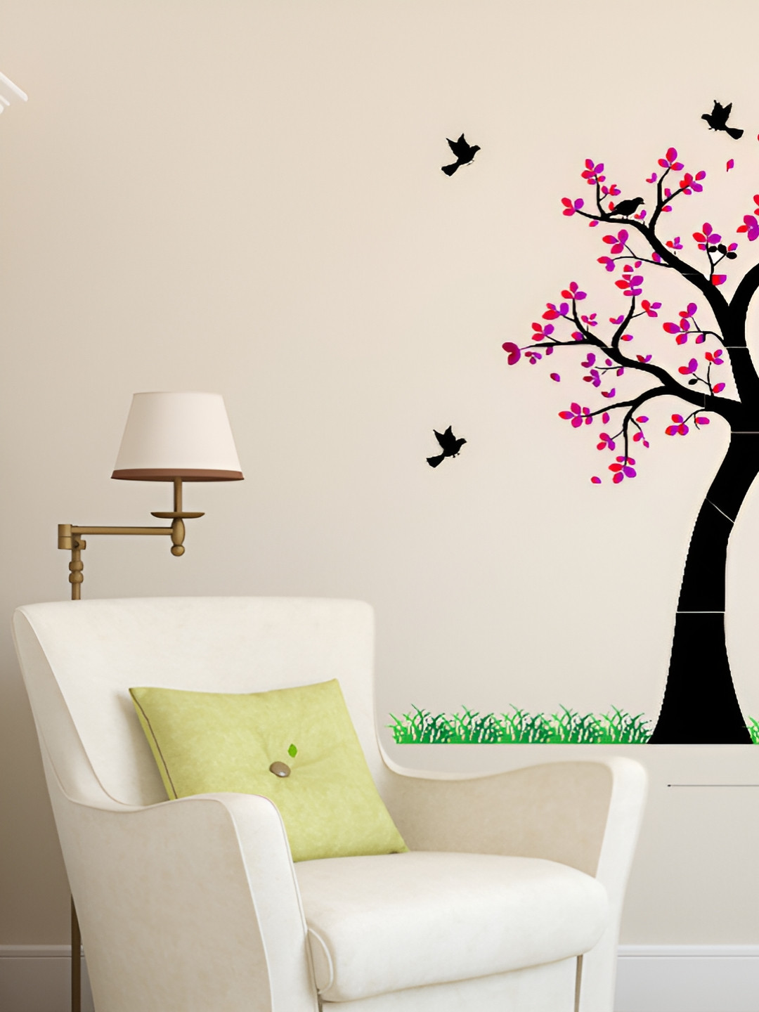 LANSTICK Black & Red Printed Splash Proof Wallpaper