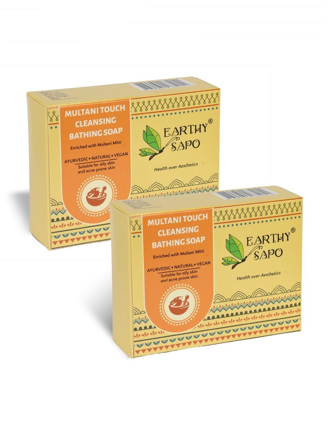 EARTHY SAPO Set Of 2 Multani Touch Cleansing Bathing Soap - 100 g Each