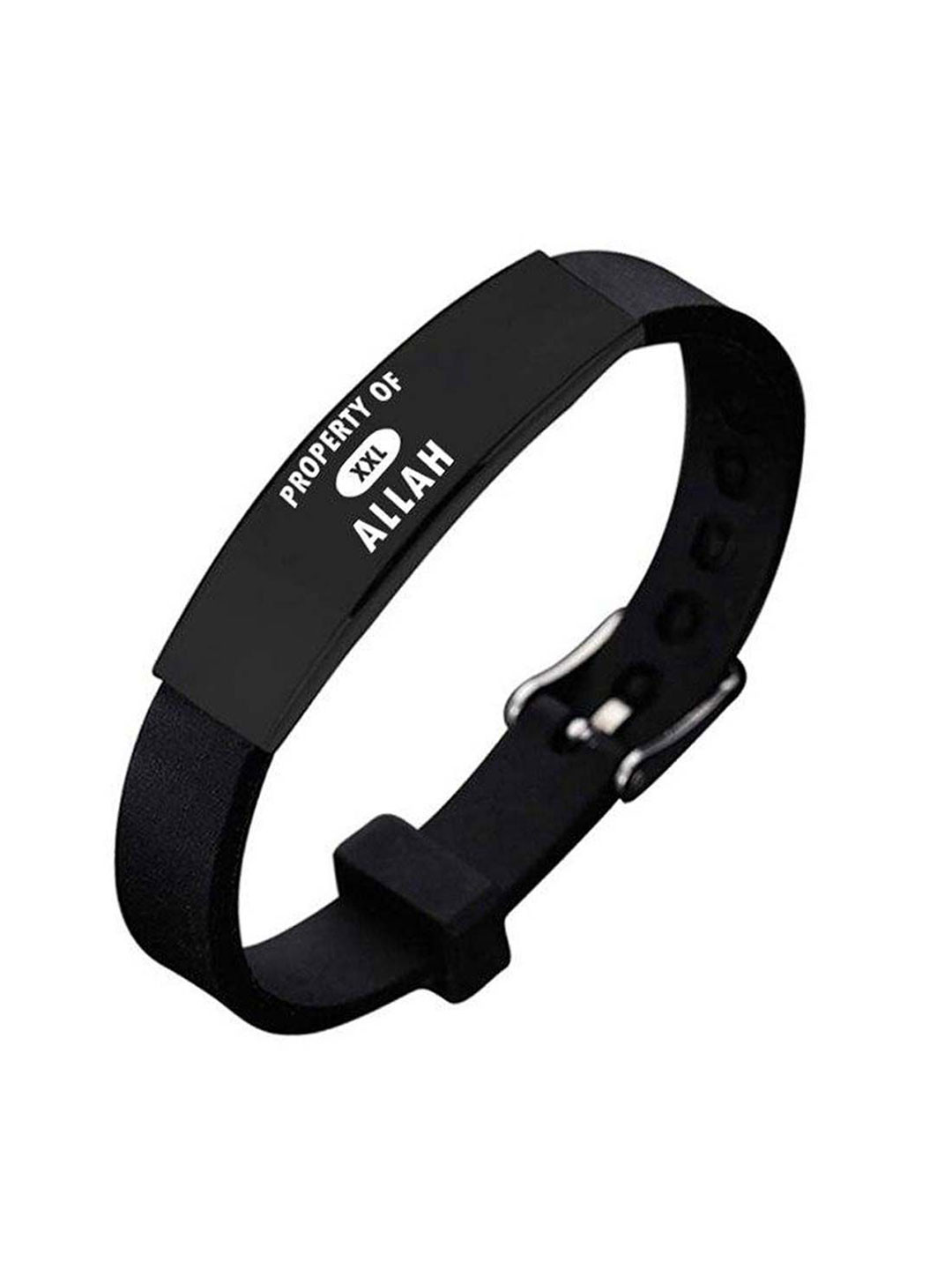M Men Style Men Stainless Steel Religious Silicone Wraparound Bracelet