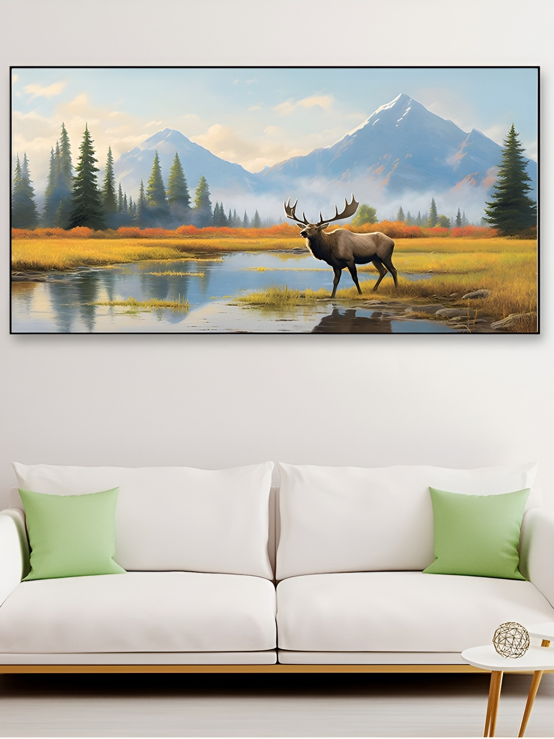 DEKORSTATION Yellow & Blue Birds & Animals Printed Canvas Wall Art