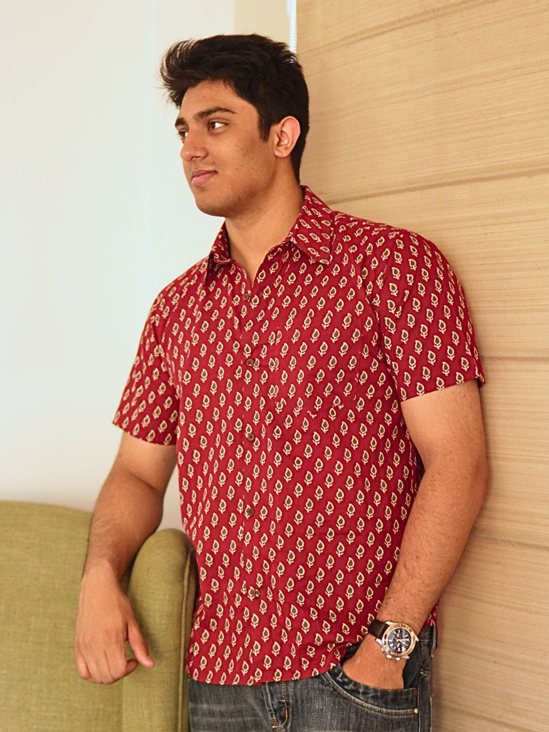 Spring Soul Men Straight Printed Semiformal Shirt