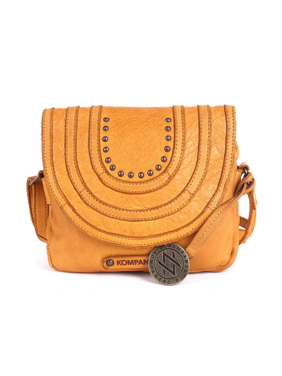 KOMPANERO Leather Structured Sling Bag