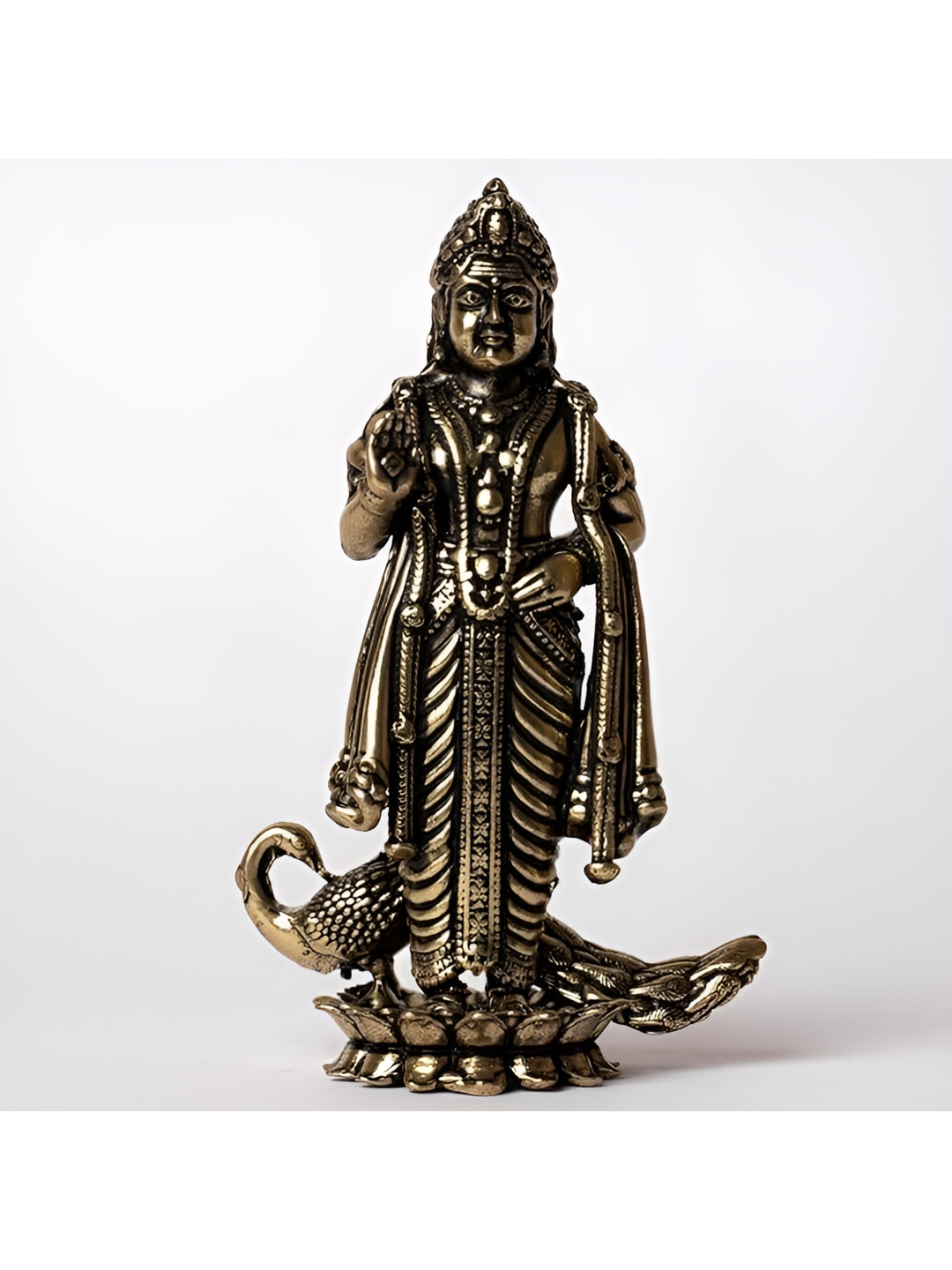 The Spiritual Living Kartikeya Gold Brass Metallic Prayer Room Small Showpiece -