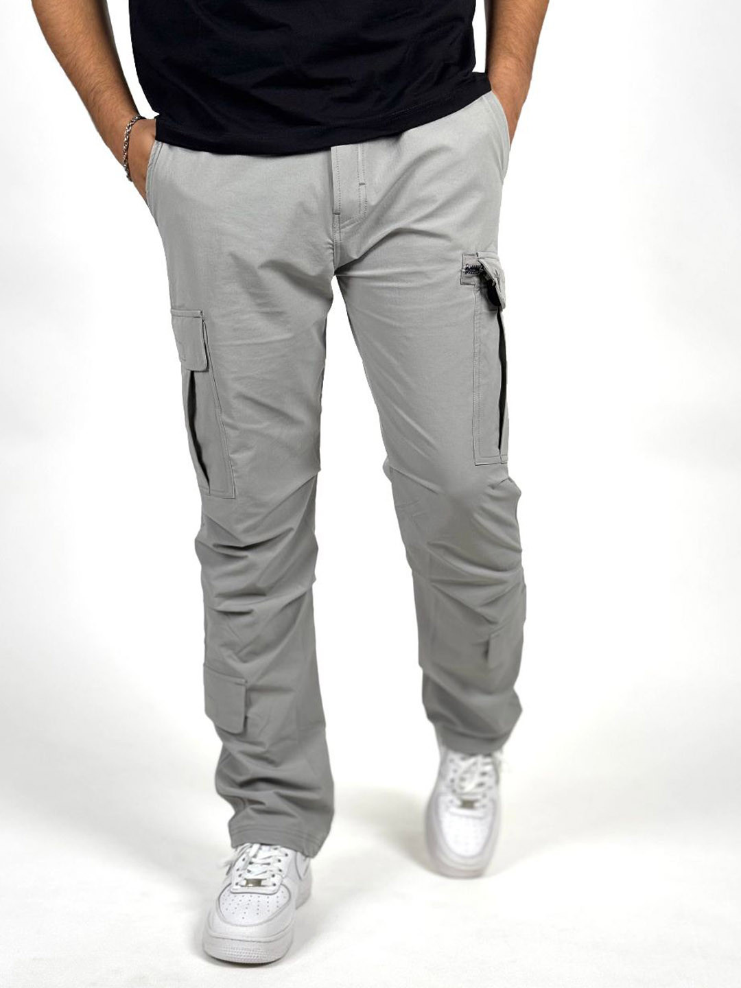 TIFTON Men Mid-Rise Slim Fit Cargos Trousers