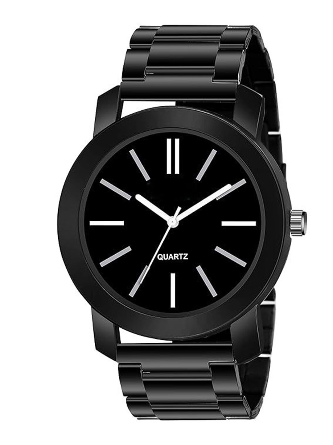 JUST LIKE Men Dial & Bracelet Style Straps Analogue Watch Black pendo lr-5 chian