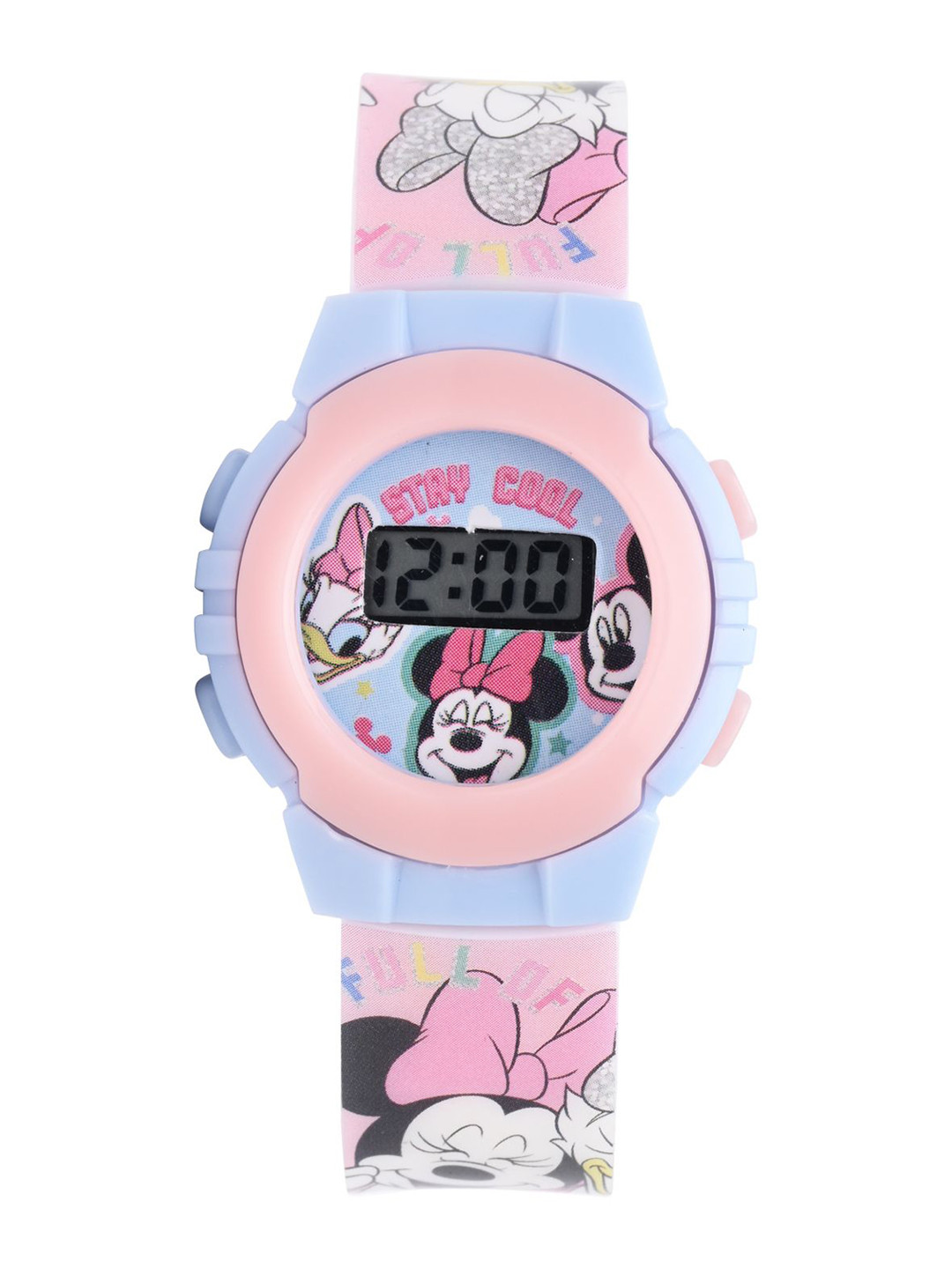 Disney Kids Minnie Printed Dial & Straps Digital Automatic Watch TKW0012