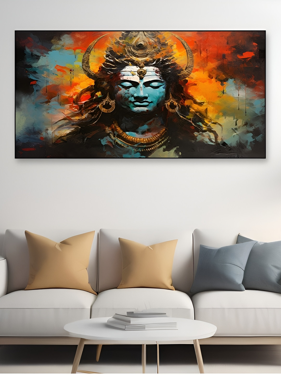 DEKORSTATION Red & Yellow Printed Canvas Wall Paintings