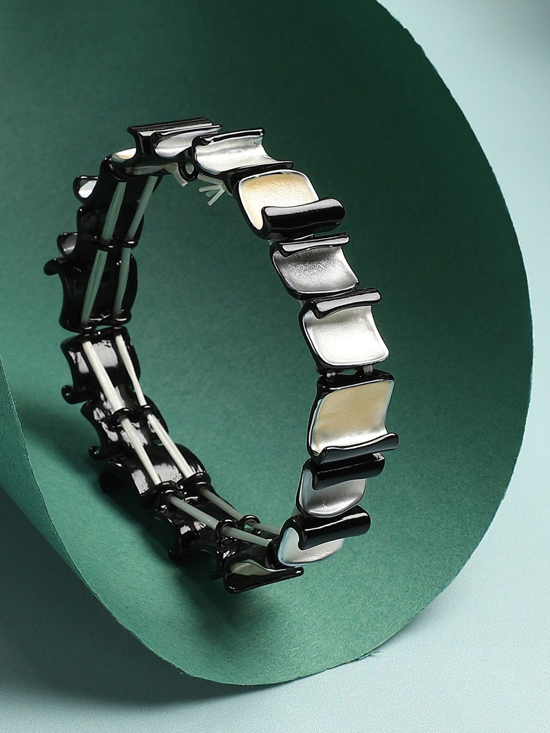 DressBerry Rolled Square Oxidised Wraparound Bracelet
