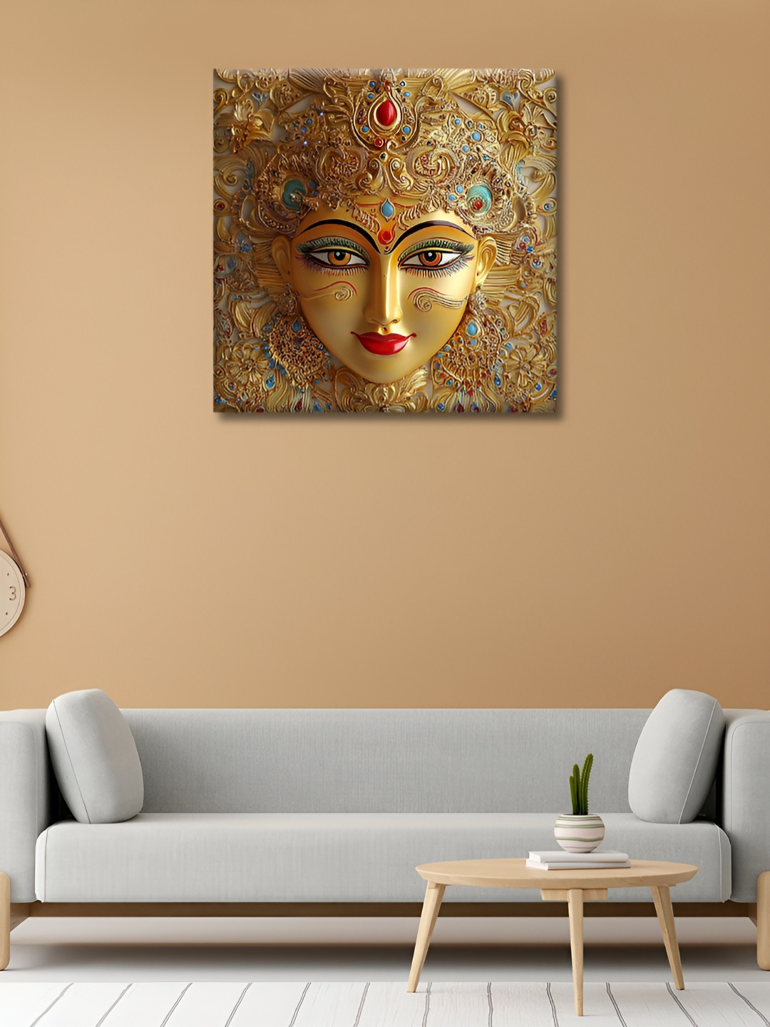 OLIVE TREE Gold-Toned & Black 1 Piece Canvas Religious Wall Paintings