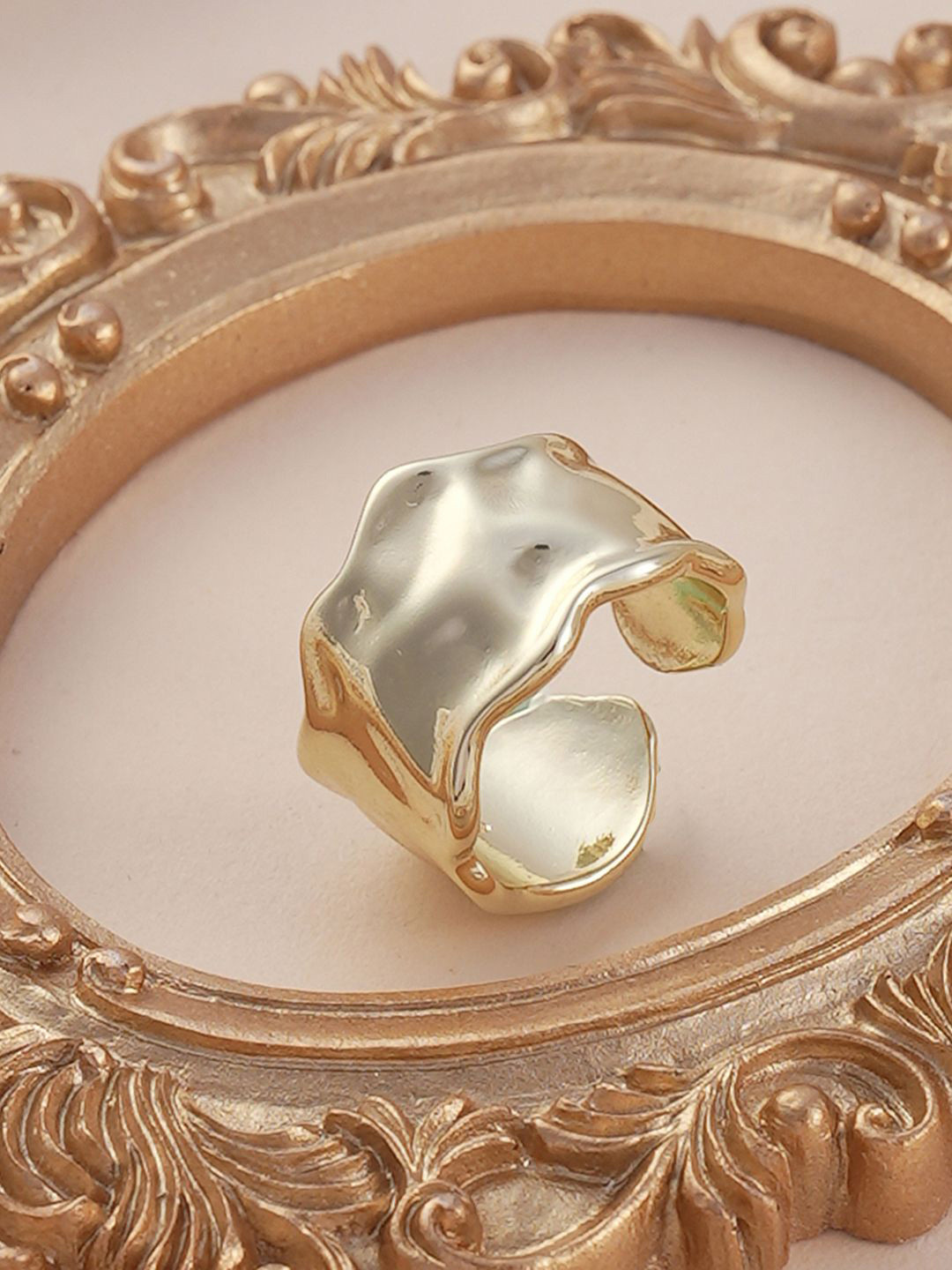 DressBerry Gold-Plated Dented Pinky Finger Ring