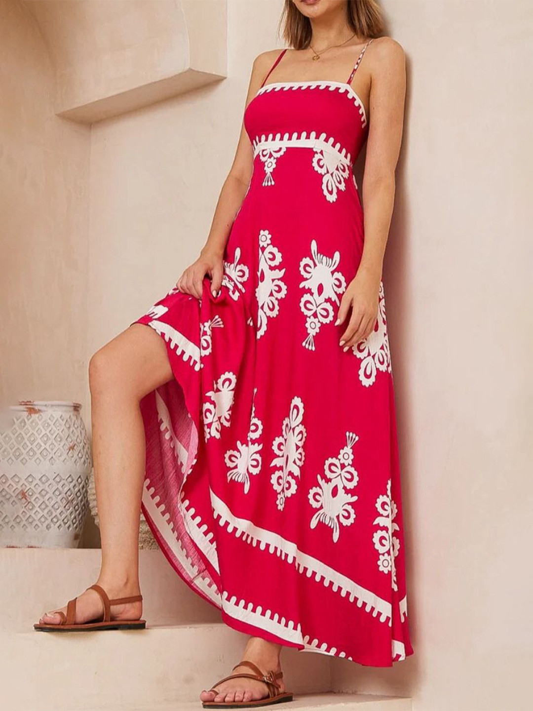 Routes by All About You Floral Printed Fit and Flare Maxi Dress