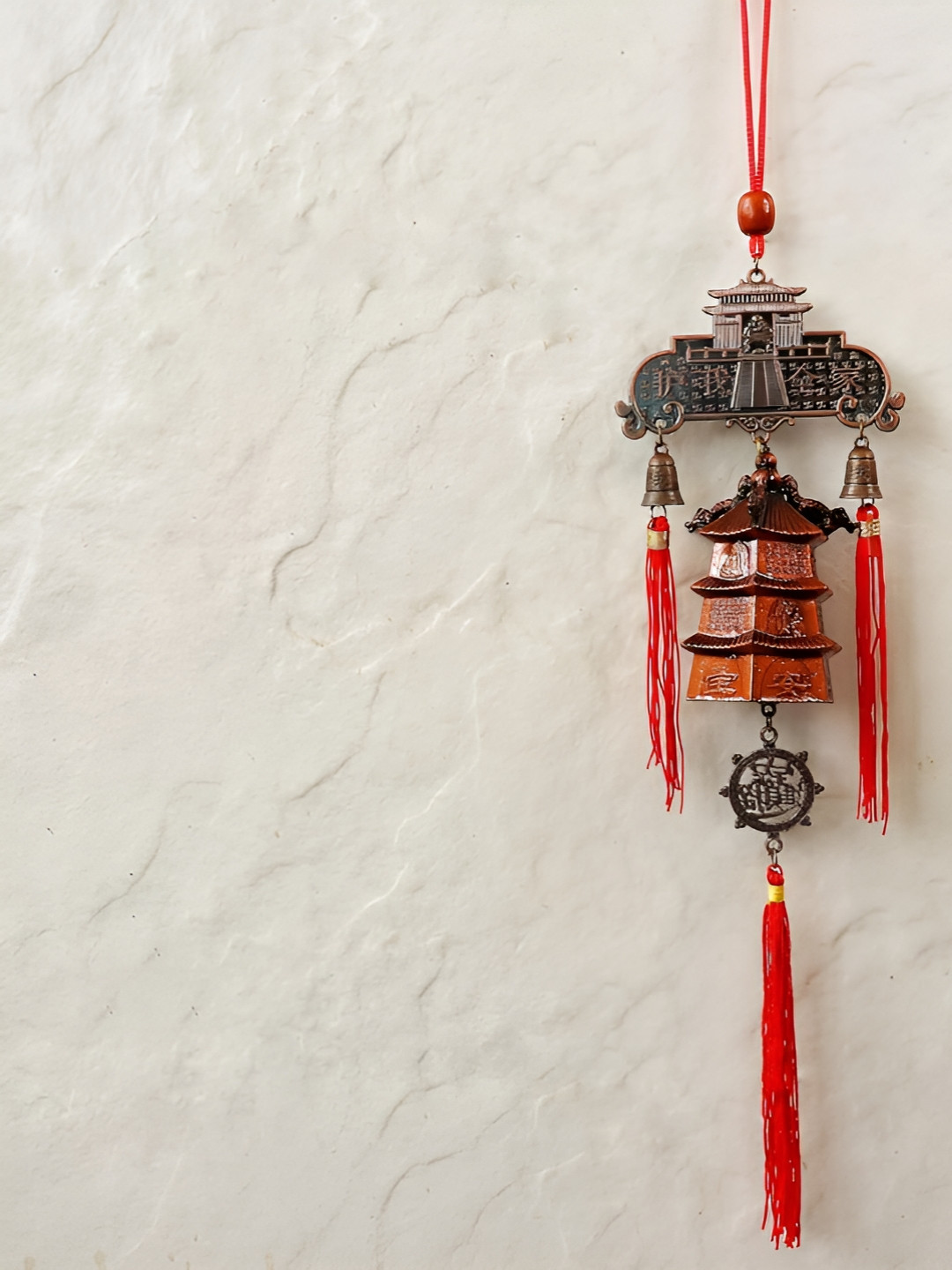 The Spiritual Living Dragon Bell Tassel Metal Tasselled Matte Hall Wall Hangings-17In