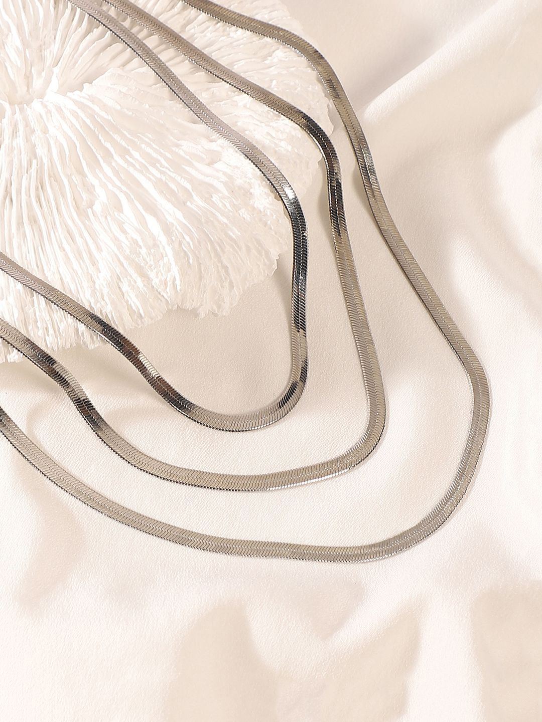 DressBerry Silver-Plated Snakechain Multi-Layer Necklace