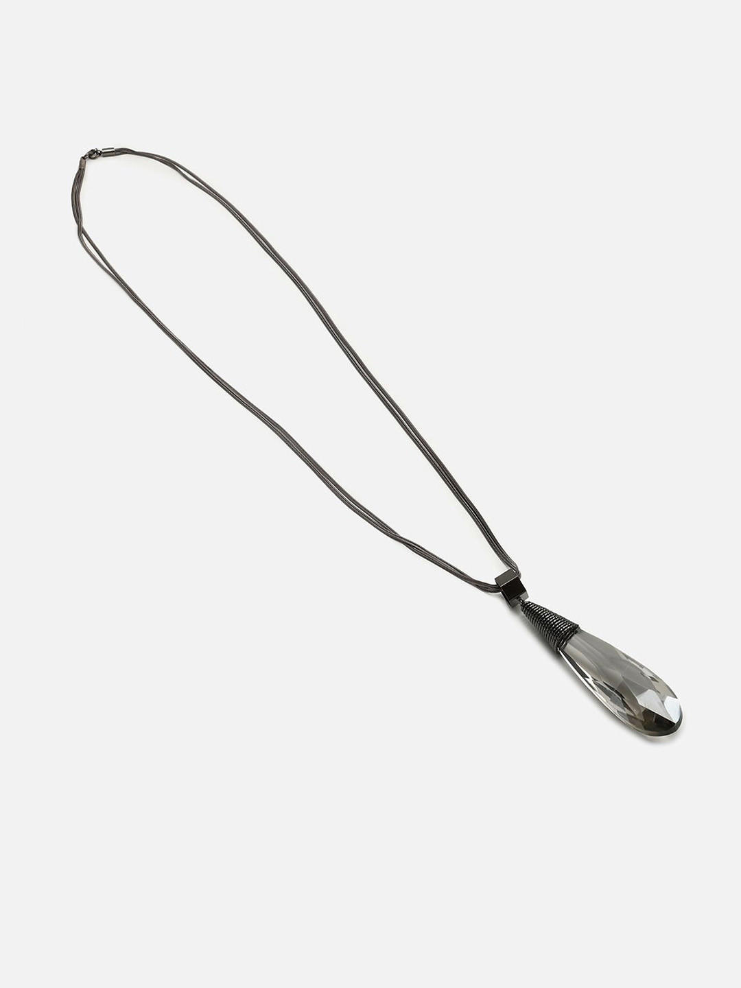 DressBerry Grey Silver-Plated Designer Artificial Stone Studded Chain