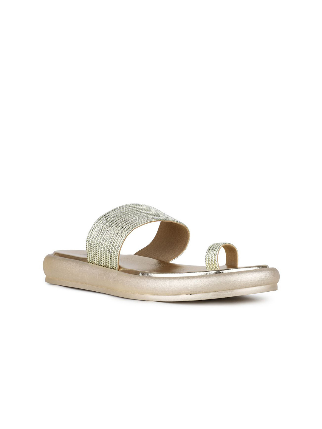 Inc 5 Women Embellished Pattern One Toe Slip-On Flat Sandals