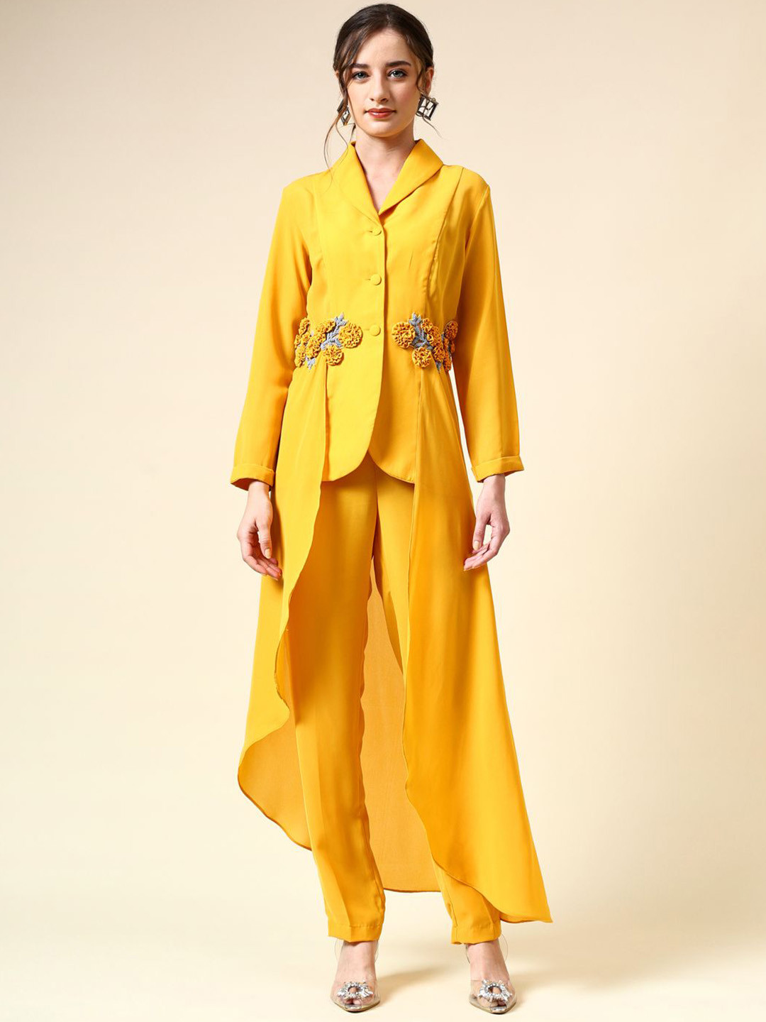 AAKAAR Applique Blazer & Trousers Co-Ord Set