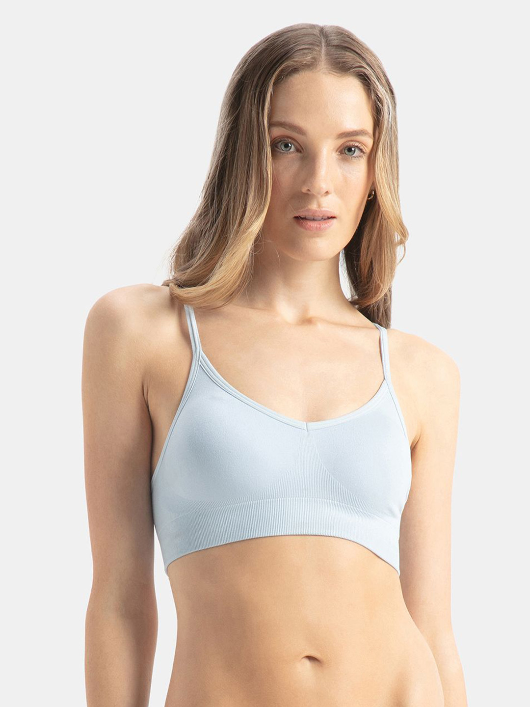 Jockey Wirefree Seamfree Non Padded Nylon Full Coverage Bra Optional Cross Back-FE74