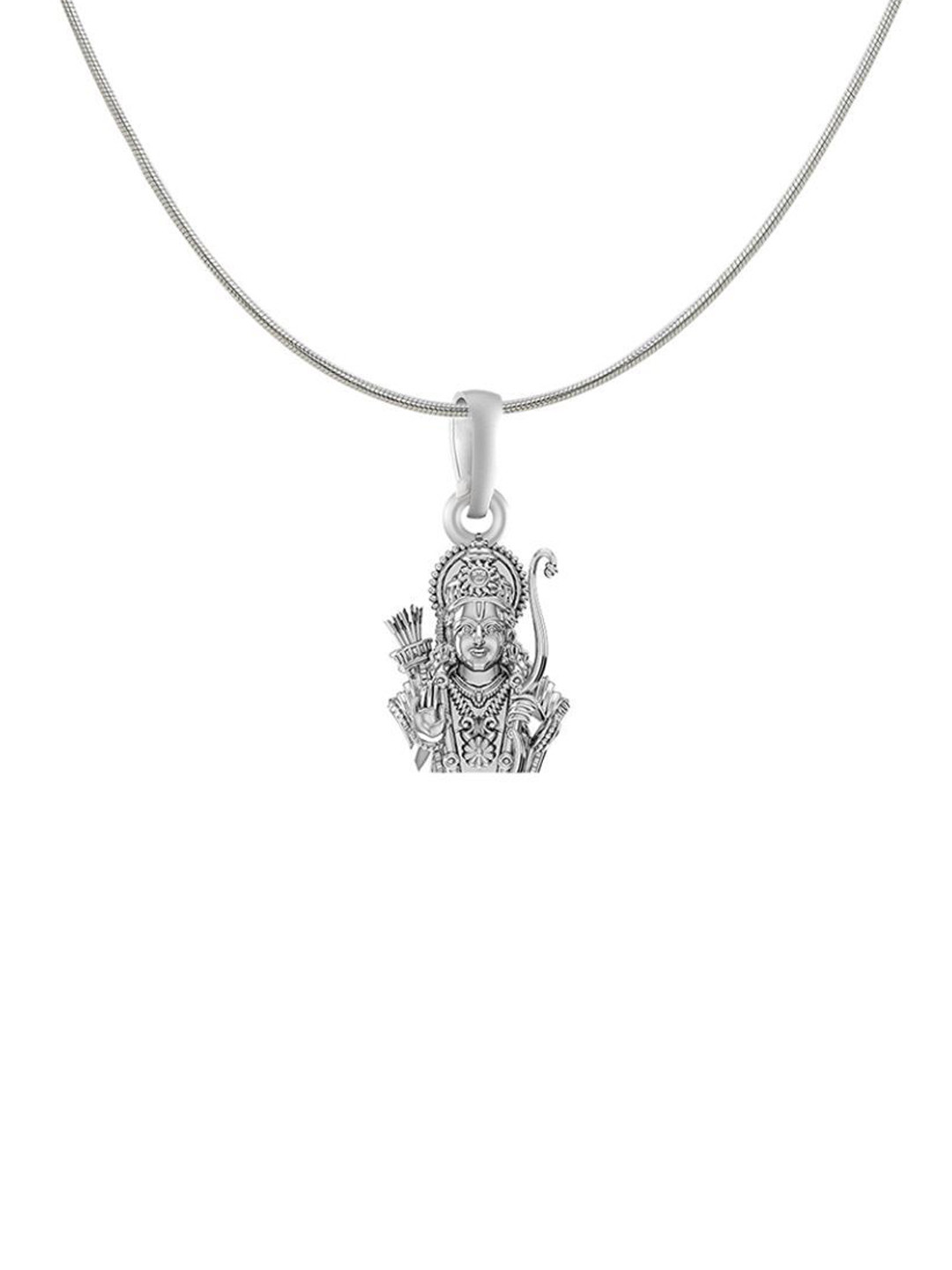 Metronaut 92.5 Sterling Silver Ram Goddess Pendant With Rope Chain