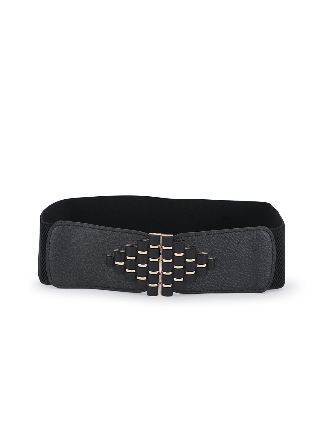 MICHAEL KOVLIN Women Retro Corset Broad Black Gold Belt