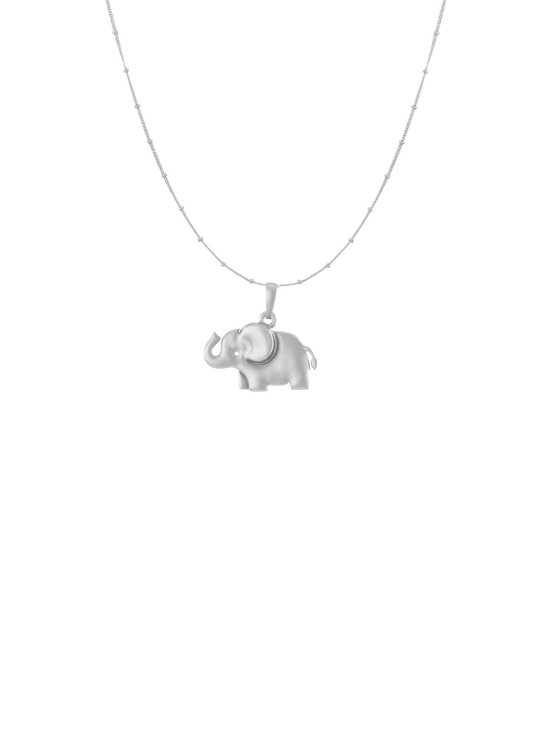 Metronaut 92.5 Sterling Silver Elephant Pendant With Ball Chain