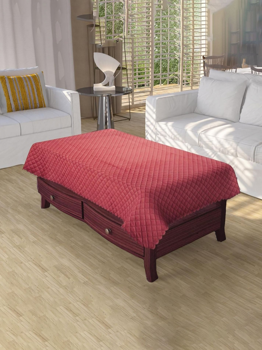 Sun Rise Maroon 4-Seater Table Cover