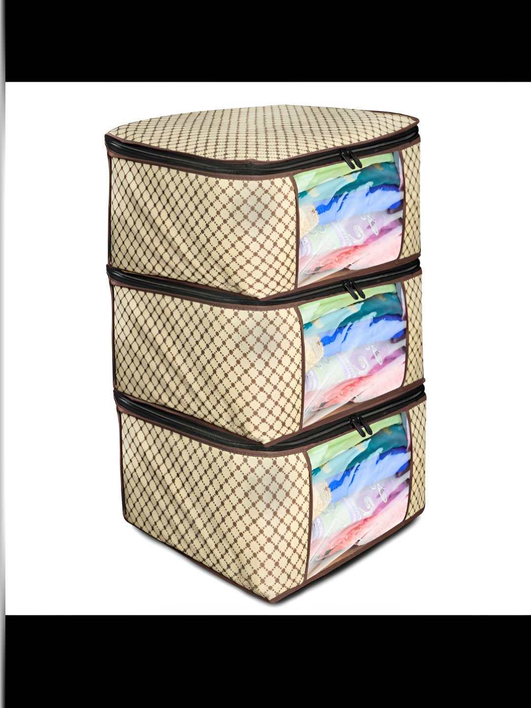 Star Weaves Yellow Set of 3 Regular Multi-Utility Organisers