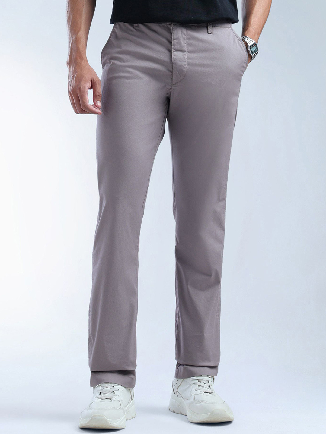 Flying Machine Men Twill Classic Regular Fit Chino Trousers