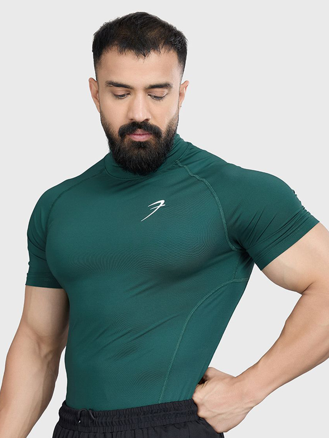 FUAARK Men High Neck Compression T-shirt