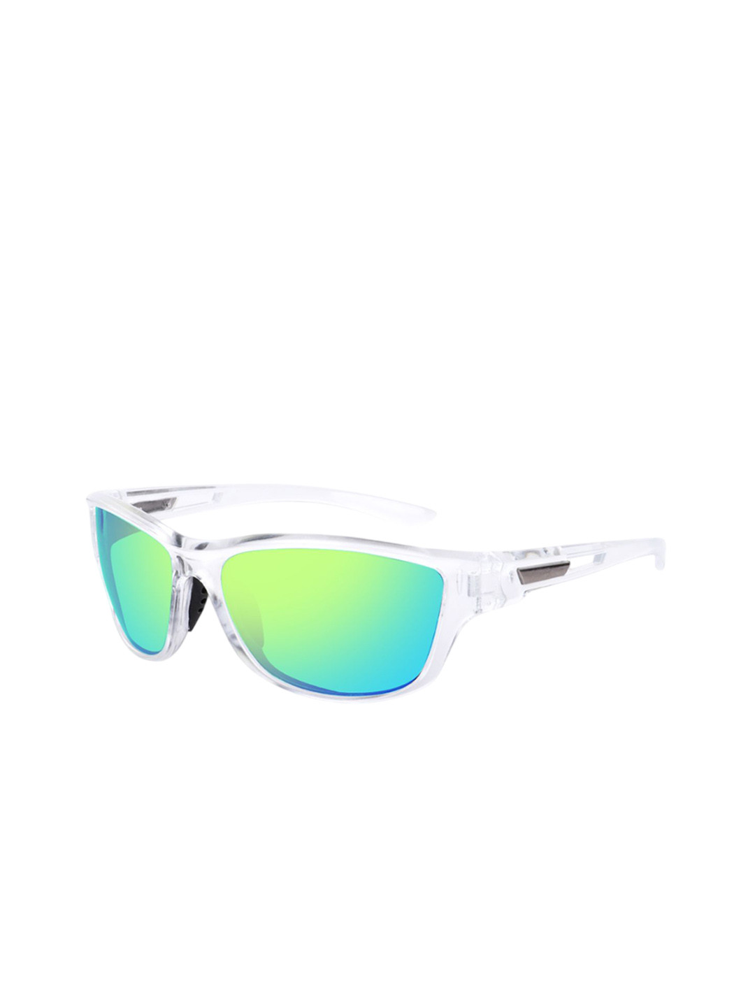 PIRASO Unisex Sports Sunglasses with Polarised Lens 1356 WHITE GREEN MERCURY