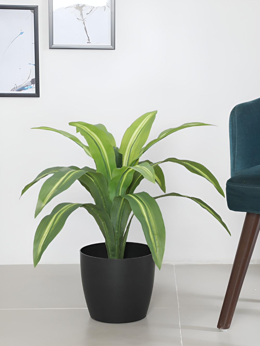 ARICK DECOR Green 1 Pieces Dracaena Artificial Plant With Pot