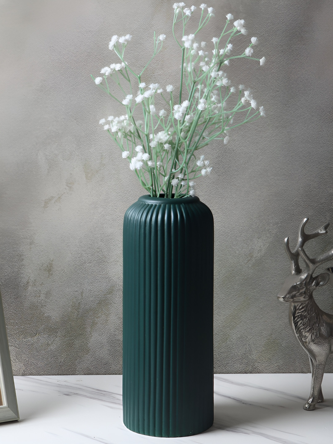 Kreative Arts Dark Green Ceramic Flower Vase