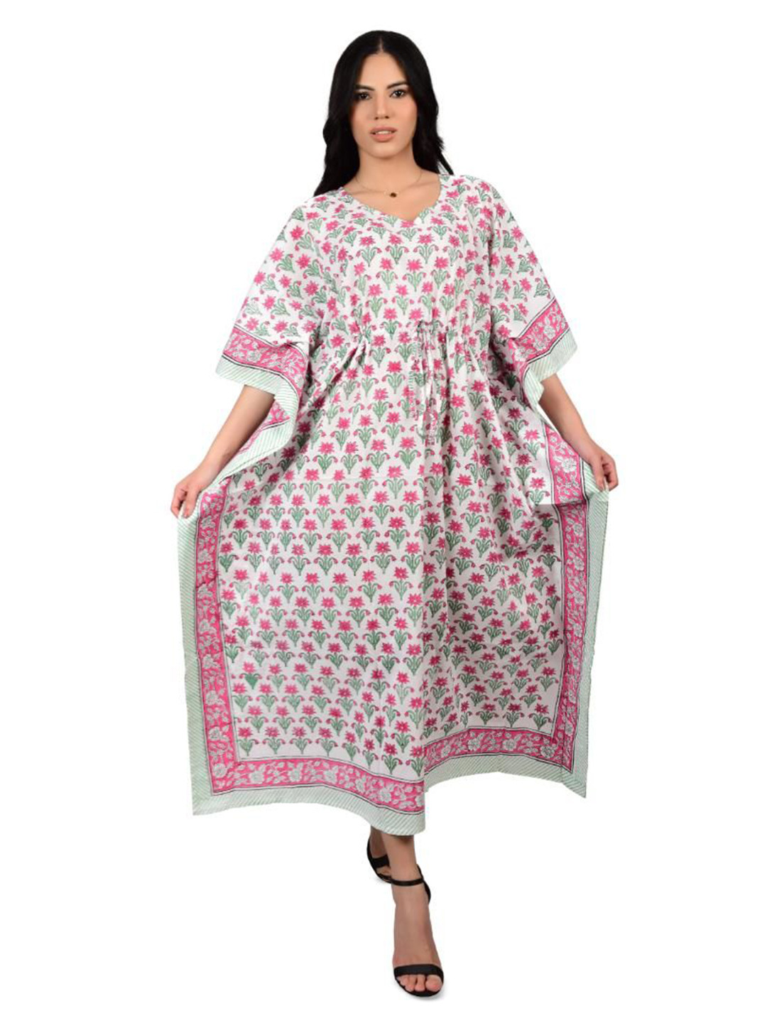 Fabric Venue Floral Print Kaftan Maxi Dress