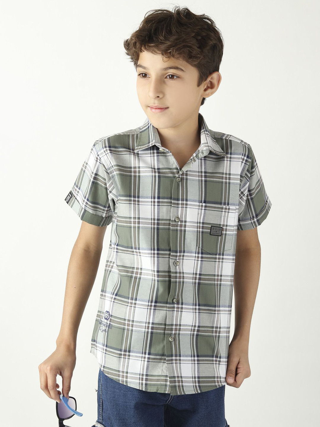 BEARSOUL Boys Other Checks Checked Cotton Regular Fit Casual Shirt