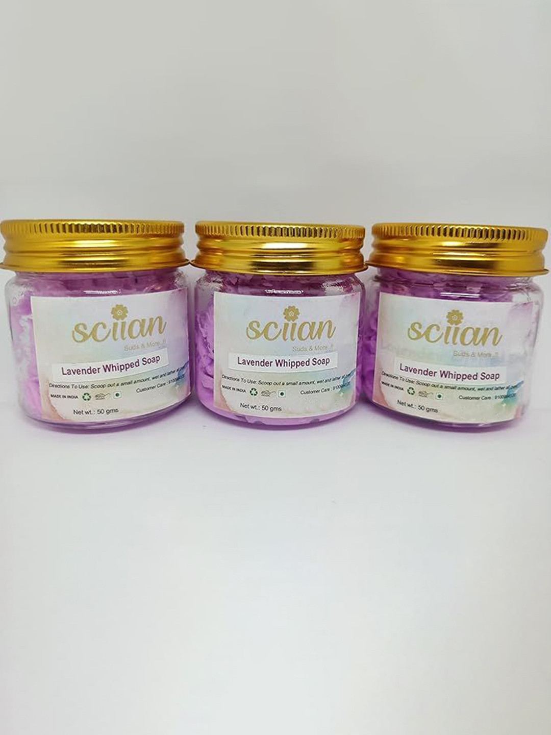 SCIIAN Set of 2 Lavender Wipped Soap - 50 g Each