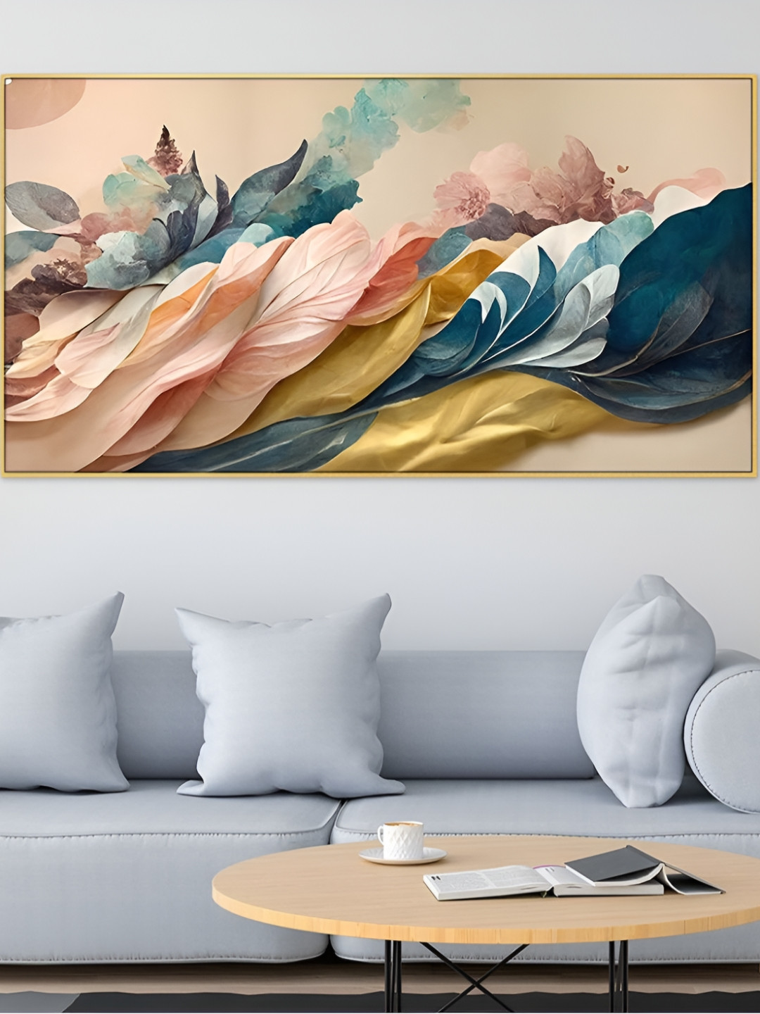 DEKORSTATION Wood Wall Rectangle Paintings Wall Art - 18 x 36 In