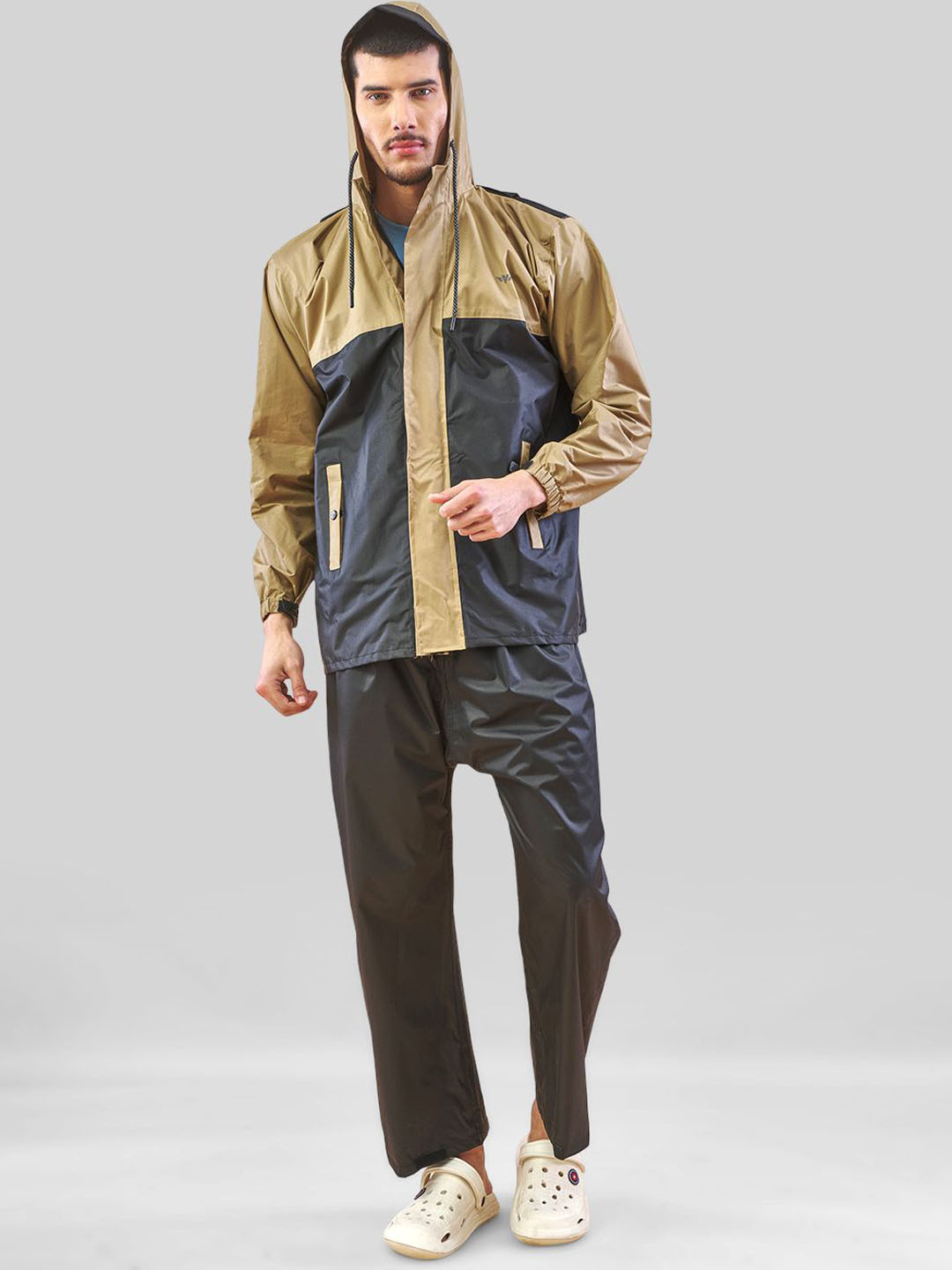 LUX VENUS Colourblocked Lightweight With Adjustable Hood Rain Suit