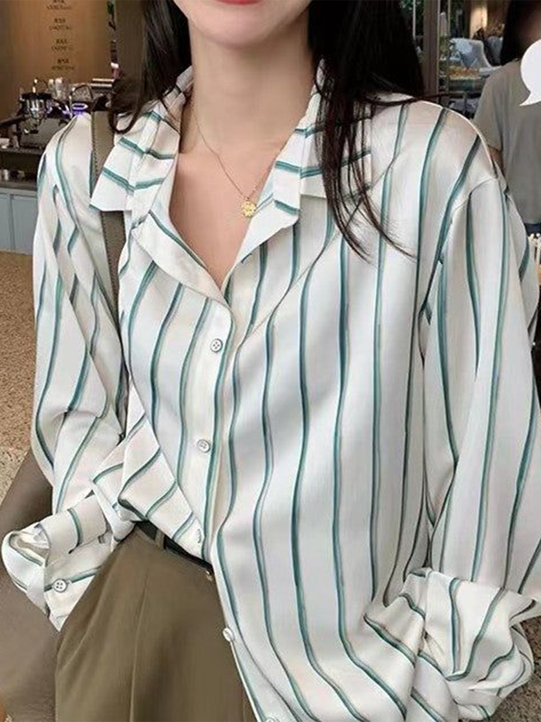 Outzidr Striped Button Down Shirt