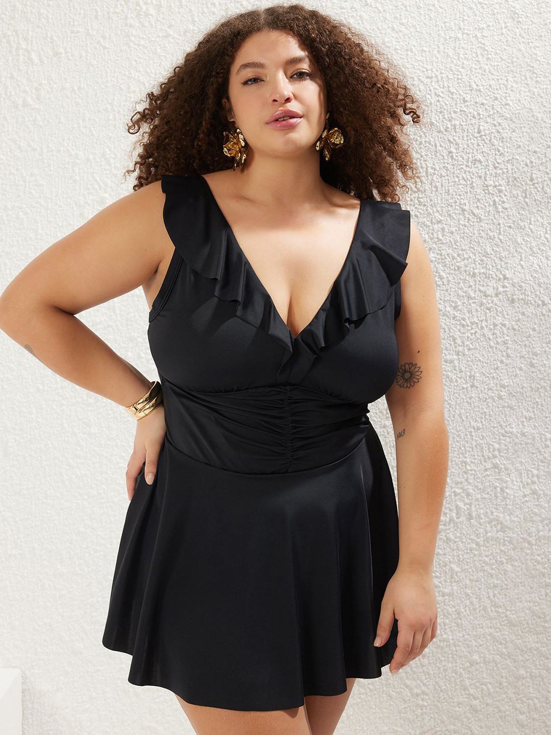 Trendyol V Neck Swim Dress