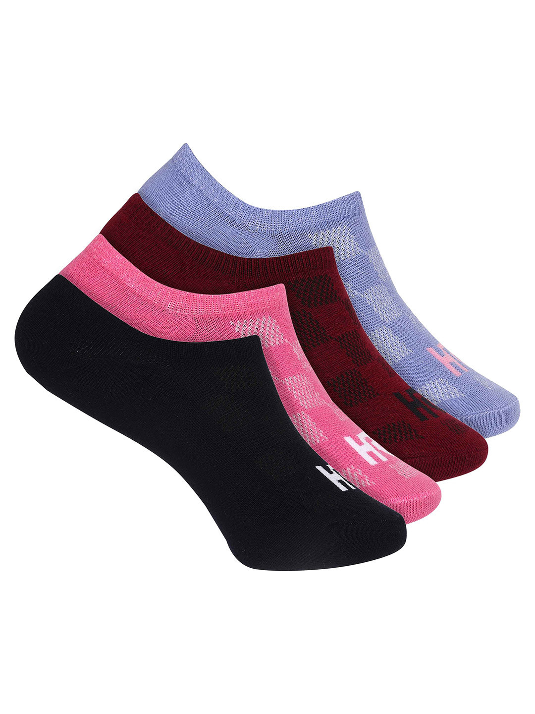 HRX by Hrithik Roshan Pack Of 4 Patterned Shoe Liner Socks