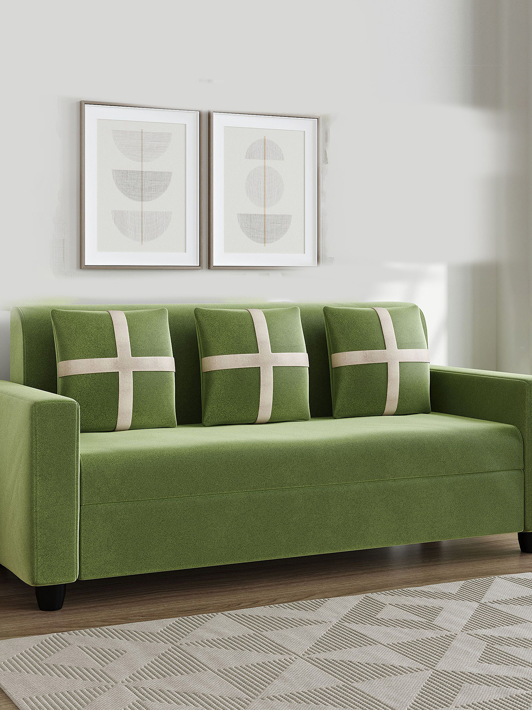 Alliewood Green Sheesham Wood Sofa