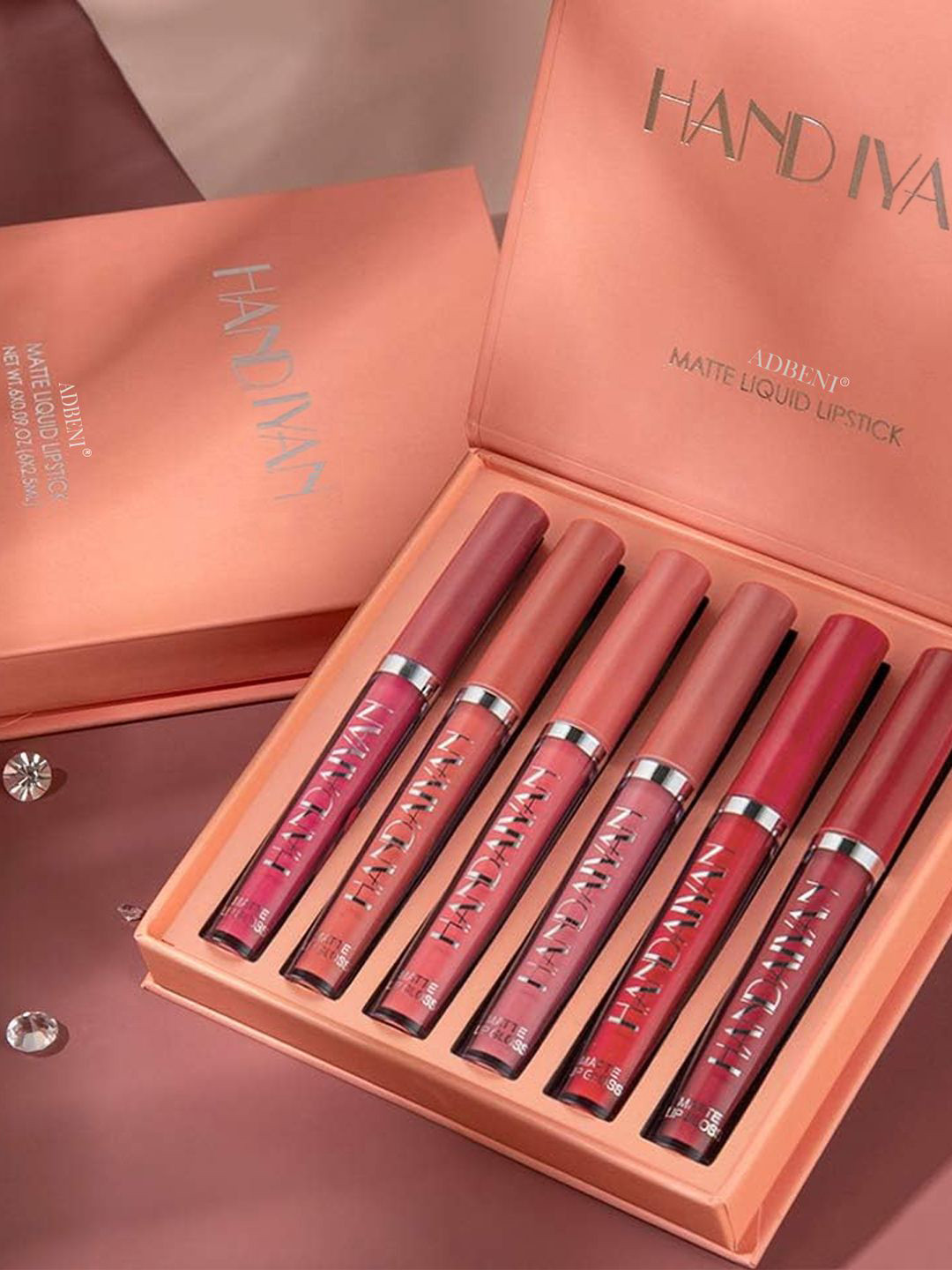 Adbeni Set Of 6 Handaiyan Liquid Matte Lipstick - 2.5 ml Each - Shade 01 02 03 04 05 06