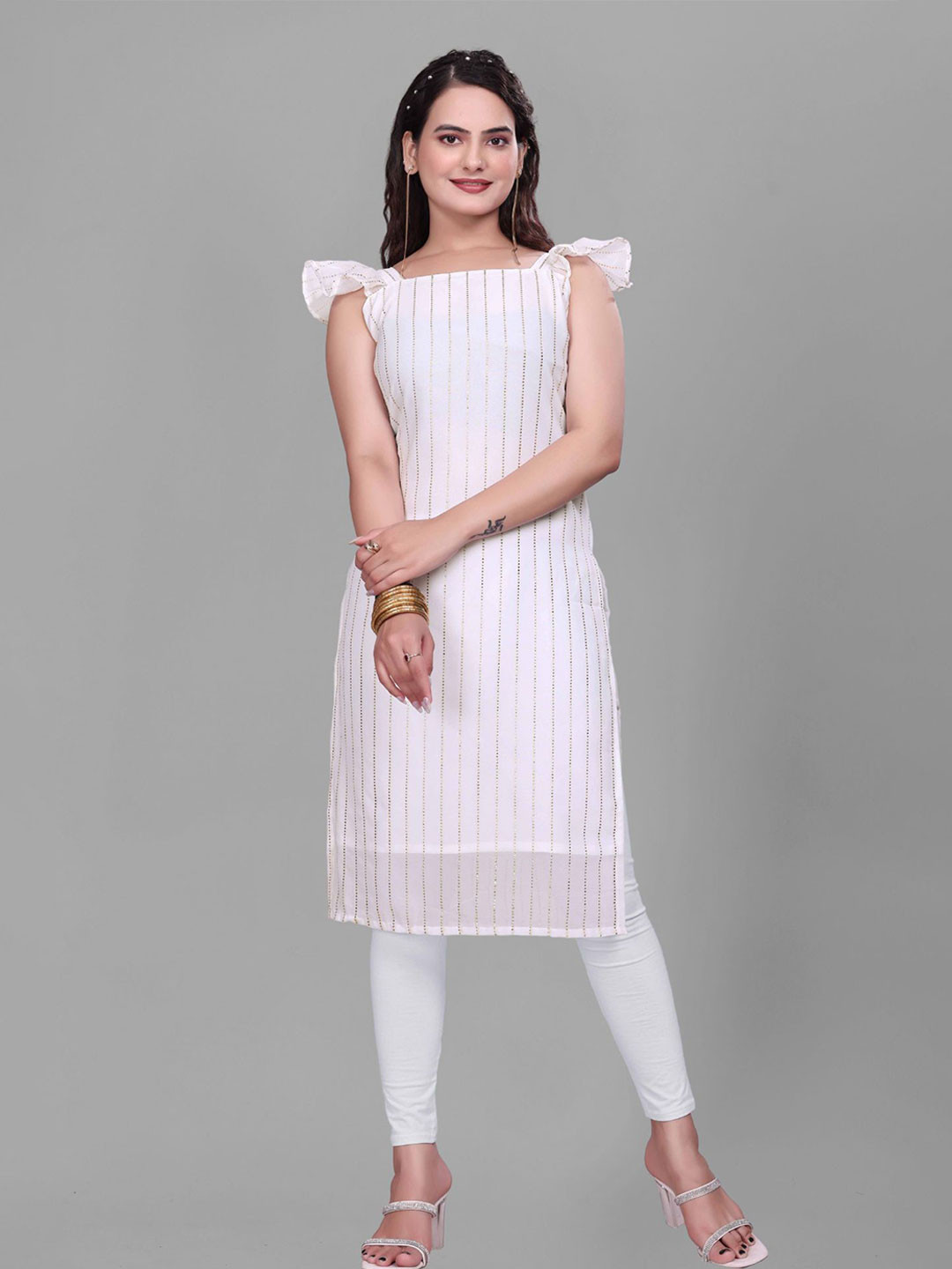 PARROT CREATION Square Neck Straight Kurta