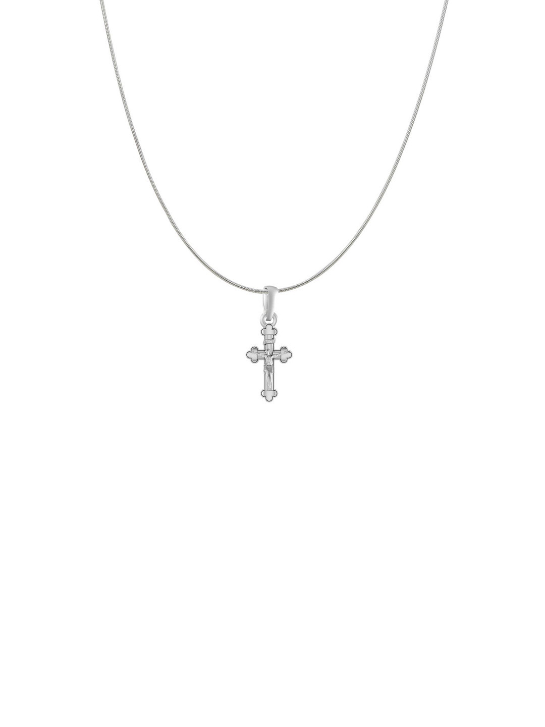 Metronaut 92.5 Sterling Silver Jesus Pendant With Rope Chain